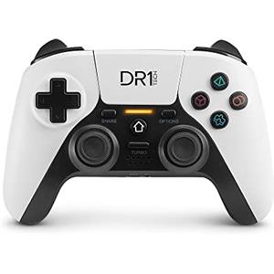DR1TECH ShockPad II Controller per PS4 / PS3 Wireless - Joystick Gaming DESIGN NEXT-GEN compatibile con PC/IOS - Touch Pad Capacitivo e Doppia Vibrazione (Bianco)
