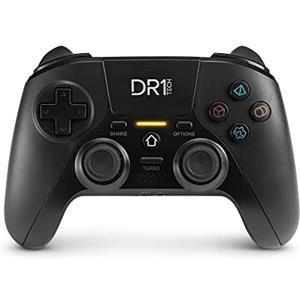 DR1TECH ShockPad II Controller per PS4 / PS3 Wireless - Joystick Gaming DESIGN NEXT-GEN compatibile con PC/IOS - Touch Pad Capacitivo e Doppia Vibrazione (Nero)