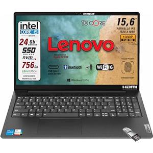 Lenovo, Pc portatile notebook, Cpu Intel i5, 10Core, 24 Gb ram, Full HD 15,6