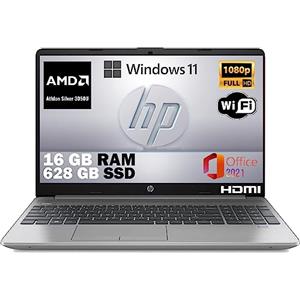 HP 255 G9, Pc portatile notebook, silver, Amd 3050U, Ram 16 GB DDR4, SSD M2 628 Gb, Display 15.6