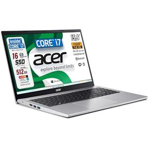 Acer PC portatile Aspire CPU Intel Core i7-1255U 12Th, fino a 4.70 GHz, 10 cORE, RAM 16 Gb, SSD PCIe 512 Gb, 15.6