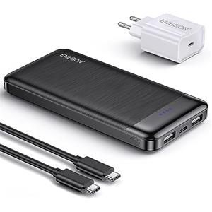 ENEGON Power Bank 10000mAh+Caricabatterie, Batteria Caricatore Portatile con Ricarica Rapida 5V/3A Spina USB-C, 15W Mini Powerbank per Apple iPhone 14/13/12/11, iPad,AirPods Pro, Xiaomi,Huawei,Samsung