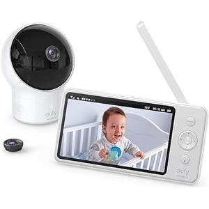 eufy Security Baby monitor, video baby monitor di sicurezza SpaceView eufy, ideale per nuovi genitori, display LCD 5, lenti grandangolo 110° incluse, risoluzione HD a 720p, visione notturna, batteria lunga durata