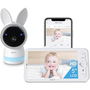 ARENTI 2K Baby Monitor WiFi, 355° Telecamera Bambini con Monitor, Baby Monitor Video con Visione Notturna, Rilevamento del Suono, Audio Bidirezionale, Sensore di Temperatura, Promemoria Allattamento