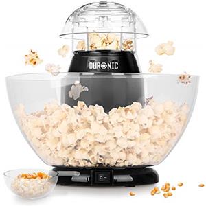 Duronic POP50 BK Macchina per Popcorn ad aria calda - Capacità di 50 g con ciotola rimovibile - Senza grassi o oli - Pop-corn senza olio - Basso contenuto calorico