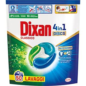 Dixan Discs Classico, Detersivo Lavatrice in Capsule, 50 capsule (lavaggi)