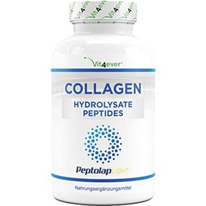 Vit4ever Collagene - 240 capsule - 1500 mg per dose giornaliera - Premium: 100% peptidi idrolizzati di collagene bovino da Peptolap Light - Altamente dosato