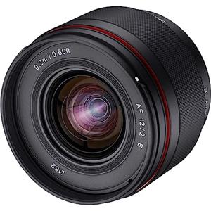Samyang AF 12 mm F2.0 E Obiettivo per Sony E - autofocus APS-C grandangolare focale obiettivo per Sony E Mount APSC, per fotocamere Sony Alpha 6600 6500 6400 6300 6100 6000 5100 5000 NEX nero