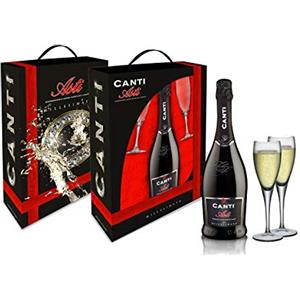CANTI Asti DOCG Spumante Dolce + 2 Bicchieri Luxury Pack - 1 X 750 ml
