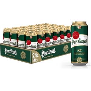 Pilsner Urquell Birra Pils, Cassa Birra Con 24 Birre In Lattina Da 50 Cl, 12 L, Gusto Pieno Intensamente Luppolato, Gradazione Alcolica 4.4% Vol