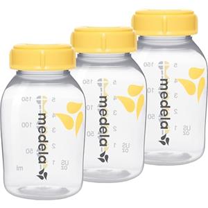 Medela Set Biberon da 150 ml senza BPA, Set con 3 Bottiglie per Estrarre, Conservare e Somministrare il Latte Materno, Design Resistente e Sicuro per Congelatore e Frigorifero