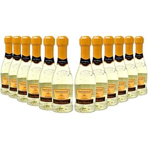 Sant'Orsola Casa Sant'Orsola - Mini Bottiglie Prosecco D.O.C. Millesimato Extra Dry, 11%, da Uva Glera, Gusto Fresco con Note Fruttate, 12x200 ml