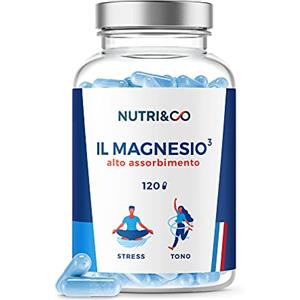 NUTRI & CO Magnesio Vegetale + Vitamina B6 Bio-attiva | Uguale Contenuto di Magnesio Marino e Assorbimento al Bisglicinato e Citrato | 120 Capsule 300mg /d | Magshape & Givomag | Nutri&Co