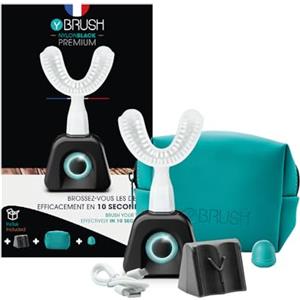 Y-Brush - Spazzolino elettrico - Spazzola a Y - 3 Mesi di Autonomia - Pacchetto NylonBlack Premium