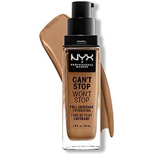 NYX Professional Makeup Fondotinta, Can't Stop Won't Stop Full Coverage Foundation, Lunga tenuta, Waterproof, Finish Matte, Tonalità: Cinnamon