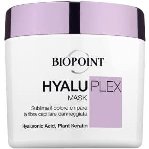 Biopoint Hyaluplex - Maschera Per Capelli con Cheratina e Acido Ialuronico, Azione Ristrutturante e Protettiva, Ravviva e Intensifica il Colore, 200 ml