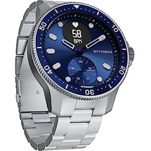 Withings Scanwatch Horizon, Smartwatch Ibrido Con ECG Frequenza Cardiaca E Ossimetro Unisex Adulto, Blu (Blue), 43 mm