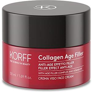 Korff Collagen Age Filler Crema Viso, Formula Anti Age globale con Age Filler Complex, Collagene marino, Vitamina PP Azione antirughe, idratante, illuminante 50 mll