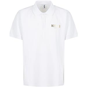 Moschino Polo Uomo Tinta Unita Logo Oro