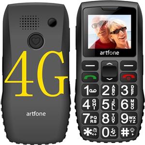 artfone 4G - Cellulare per anziani senza contratto, con tasti grandi, Dual SIM Rentnerhandy, telefono cellulare con pulsante di emergenza SOS, batteria da 1400 mAh, display a colori da 1,77 pollici,