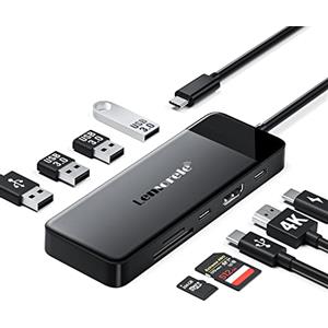 Lemorele Hub USB C 3.0 - USB C HDMI 9 en 1, Adattatore USB C Hub a HDMI 4K, 3 USB 3.0, PD 100W, SD/TF, Dati USB-C 3.0/2.0 Adattatore Macbook Air/Pro M1,iPad M1, Chromecast, Windows, Switch, Cellulare