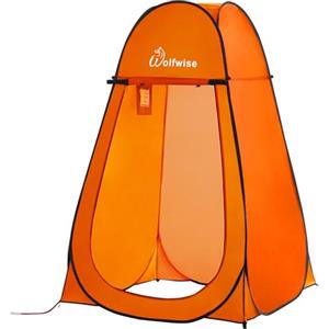 WolfWise Tenda da Doccia Portatile Pop Up Privacy Ampio Spogliatoio per Campeggio, Escursionismo, Spiaggia, Doccia e Bagno Arancione