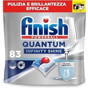 Finish Quantum Infinity Shine Pastiglie Lavastoviglie, 166 Capsule Lavastoviglie, per una Pulizia Profonda e Stoviglie Brillanti