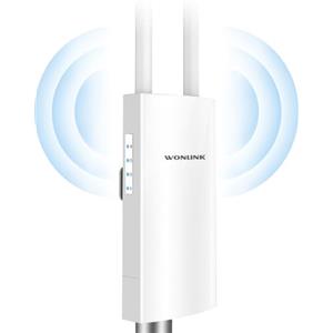 WONLINK Ripetitore WiFi Esterno, WiFi Extender Esterno 1200Mbps Dual Band 5GHz & 2.4GHz Outdoor Access Point Esterno WiFi con 48V PoE Power, 2 * 1000M Porta Ethernet, 2 Antenne, Impermeabile IP66, 802.11AC