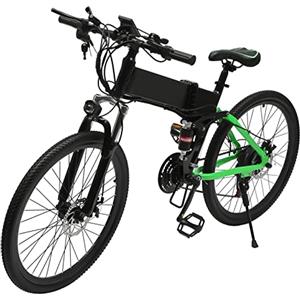 SanBouSi E Bike 26 pollici, bicicletta elettrica da uomo e donna, pieghevole, 21 marce, bicicletta elettrica da città con batteria rimovibile da 36 V, 10,8 Ah, display LCD, Ebike Mountain Bike