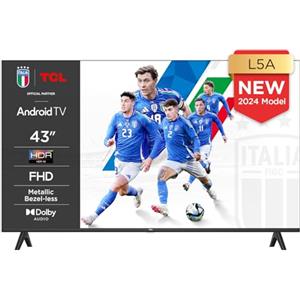 TCL 43L5A, TV da 43 pollici, FHD, smart TV HDR supporta Android TV (modalità bambino, Dolby Audio, compatibile con Google Assistant)