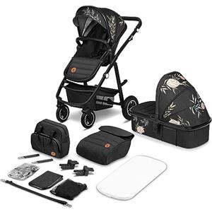 LIONELO Amber Passeggino 2in1 Duo Passeggino da 0 fino a 48 mesi con Seduta secchiello + Navicella per neonato e bambini a 22 kg Regolabile, pieghevole e leggero Ruote grandi Cappotina XXL