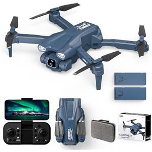 karuisrc Drone con Dual Telecamera 1080p,135°Elettrica AIdrone Quadricottero RC con 2Cameras per Bambini,Droni Regolabile 1080p WIFI FPV con 2 Batterie Modulare,Modalità Headless,Tap Fly,Controllo Gestuale