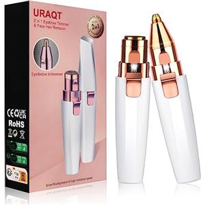 URAQT Epilatore Viso Donna, USB Ricaricabile 2 in 1 per Sopracciglia, Labbra, Corpo, Peli del viso, Naso, Orecchie