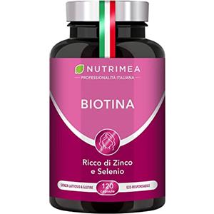 Plastimea Biotina Nutrimea | Capelli, Unghie e Pelle | Vitamina B8, Zinco, Selenio e Semi di Zucca | Trattamento 4 Mesi | 120 Capsule Vegane