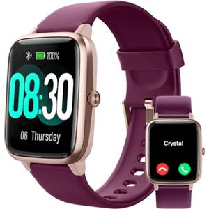 GRV Smartwatch Uomo Donna Bluetooth Chiamate Whatsapp Notifiche Orologio Pedometro Cardiofrequenzimetro Saturazione di ossigeno Fitness Tracker Monitoraggio del sonno per Android iOS Viola