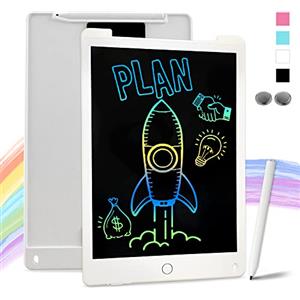 Richgv 12 Pollici Tavoletta Grafica, Lavagna Magnetica per Bambini, Portatile Lavagnetta LCD, Lavagnetta Cancellabile Elettronica, Giochi di Viaggio, Regali Natale per Bambini 3 4 5 6 7 Anni