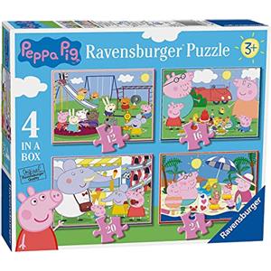 Ravensburger - Puzzle Peppa Pig, Collezione 4 in a Box, 4 puzzle da 12-16-20-24 Pezzi, Età Raccomandata 3+ Anni