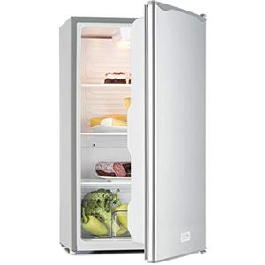 KLARSTEIN Beerkeeper - Frigorifero-congelatore a libera installazione, capacità 92 L, potenza nominale 60 watt, 3 scomparti, scomparto per verdure, termostato a 7 livelli, silenzioso, argento