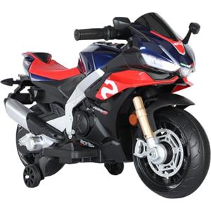 MR J toys&more Mr.J Moto Elettrica per Bambini Aprilia Racing RSV4 6V Licenza Ufficiale con Luci e Suoni Integrati