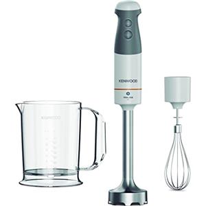 Kenwood Triblade XL HBM40.002WH Frullatore ad Immersione, Mixer, Asta XL in Acciaio Removibile, Dotato di Frusta a Filo e Bicchiere Graduato con Manico da 0,75L, Potenza 850watt, Bianco