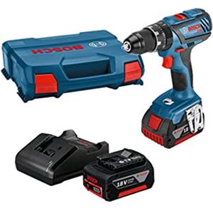 Bosch Professional 18V System Trapano-Avvitatore con percussione a Batteria GSB 18V-28 (Incl. 2 Batterie Gba 18V 3.0Ah, Caricabatteria Gal 18V-20, in L-Case)