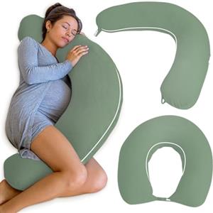 PharMeDoc Cuscino per allattamento XXL, multifunzionale, per gravidanza, con rivestimento rinfrescante (105 x 36 x 21 cm), per gravidanza