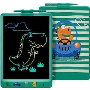 DYNASONIC (DYNA-PM Dinosauro) Tavoletta di scrittura LCD a colori 10 pollici per bambini. Tavola da disegno magnetica. Giocattolo educativo. Regalo per bambini. Lavagna per bambini 2 3 4 5 6 7 anni