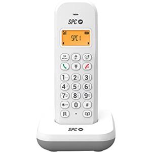 SPC Keops - Telefono Cordless con Display Retroilluminato 35x30 mm | ID Chiamante | Rubrica 50 Contatti | Modalità ECO | Compatibilità GAP | Design Compatto e Leggero, Bianco
