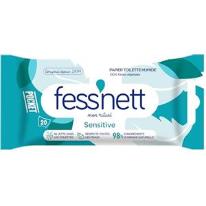 Fess Nett Fess'nett Carta igienica umida, Pocket Sensitive, 20 pezzi, 1 pezzo