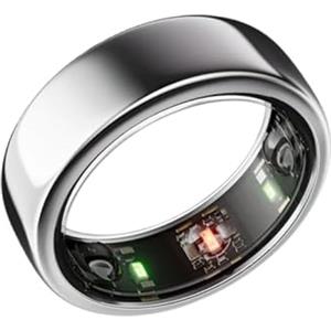 Gloring Smart Ring Argento Taglia 9 | Anello Smart | Smart ring Android | Smart ring | Smartwatch - Batteria a lunga durata - Titanio - Resistente all'acqua