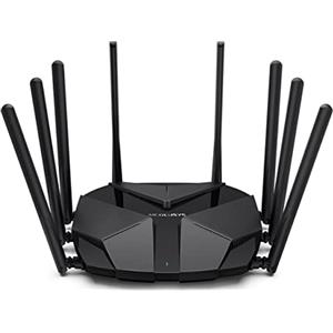 Mercusys TP-Link MR90X AX6000Mbps Router WiFi 6, 2.5G Porta WAN/LAN, 8 Antenne ad Alto Guadagno, Meno Interferenze, 4×4 MU-MIMO, OFDMA, WPA3, Canali da 160MHz, Energia Efficiente