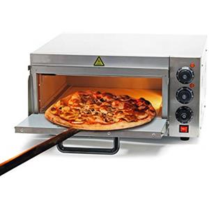 Wiltec Forno pizza elettrico, con pietra refrattaria in cordierite, 2000W, max 350°C Fornetto pizza