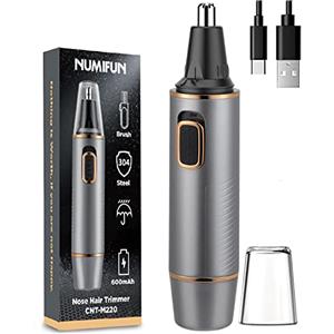 NUMIFUN Tagliacapelli professionale per naso indolore per uomo 2023 Aggiornamento naso Trimmer da uomo Trimmer per naso da uomo Lame a doppio bordo con IPX7 impermeabile, potente motore, grigio oro