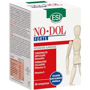 NODOL ESI - No-Dol Forte, Integratore Alimentare a Base di Collagene, Vitamina C e Acido Ialuronico, Azione Antiossidante, Contribuisce al Mantenimento della Cartilagine, Senza Glutine, 60 Compresse